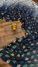 Partywear Blue box sequins saree