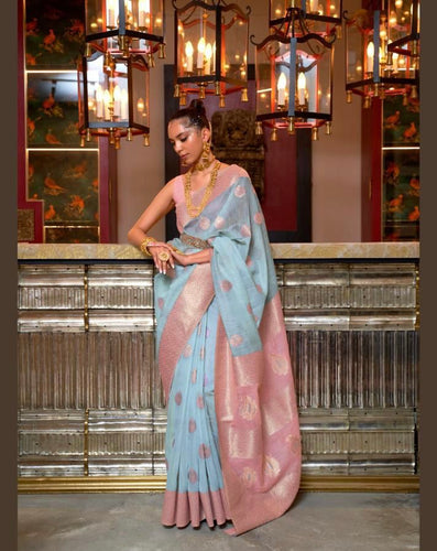 Ariya sarees - Pure linen weaving saree