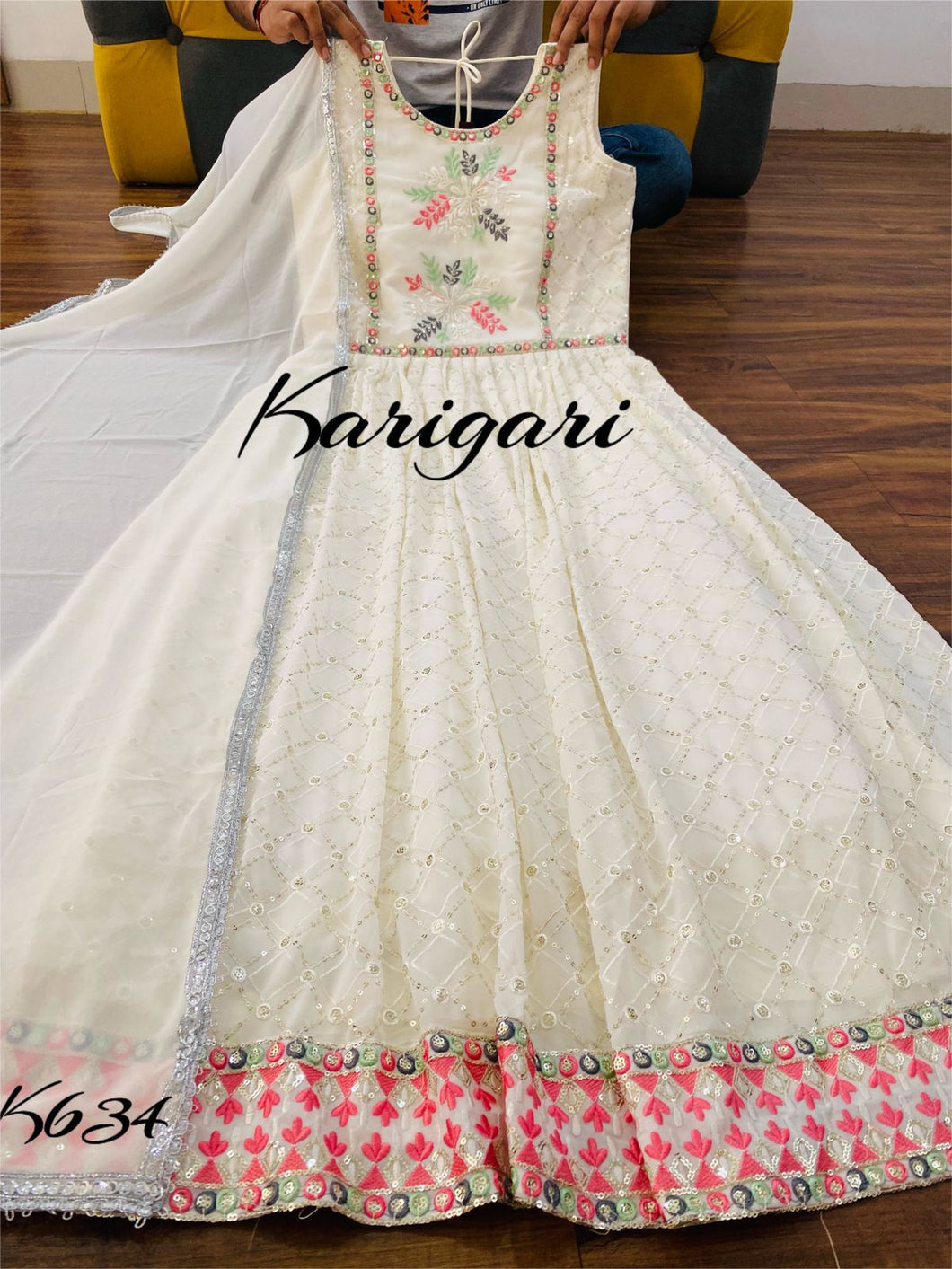 Karigari collection: georgette sequinned anarkali