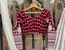 Maroon embroidered Lehenga