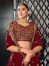 Maroon sequins Lehenga