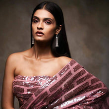 Celebrity box style sequins saree