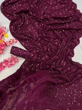 Celebrity box style sequins saree