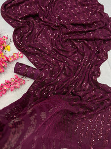 Celebrity box style sequins saree