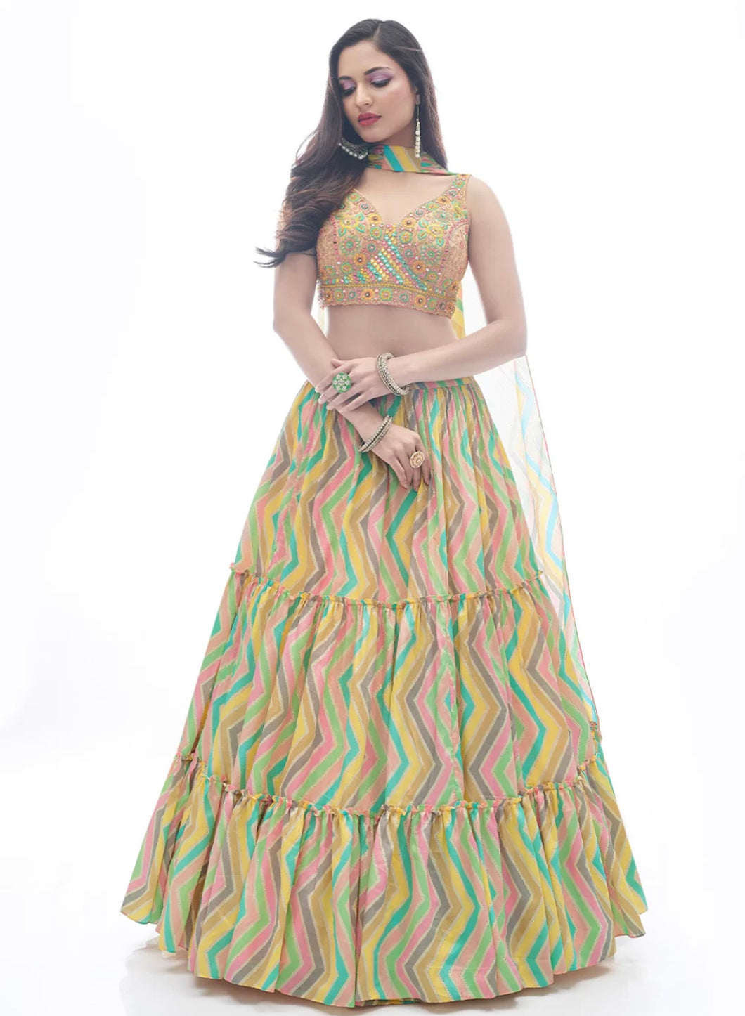 Kansi readymade collection - multi coloured Lehenga