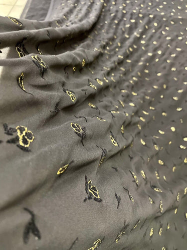 Velvet print black sarees