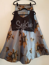 Silver with big gold flowers skirt with top
