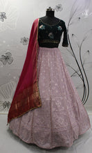Dusty pink and green Lehenga