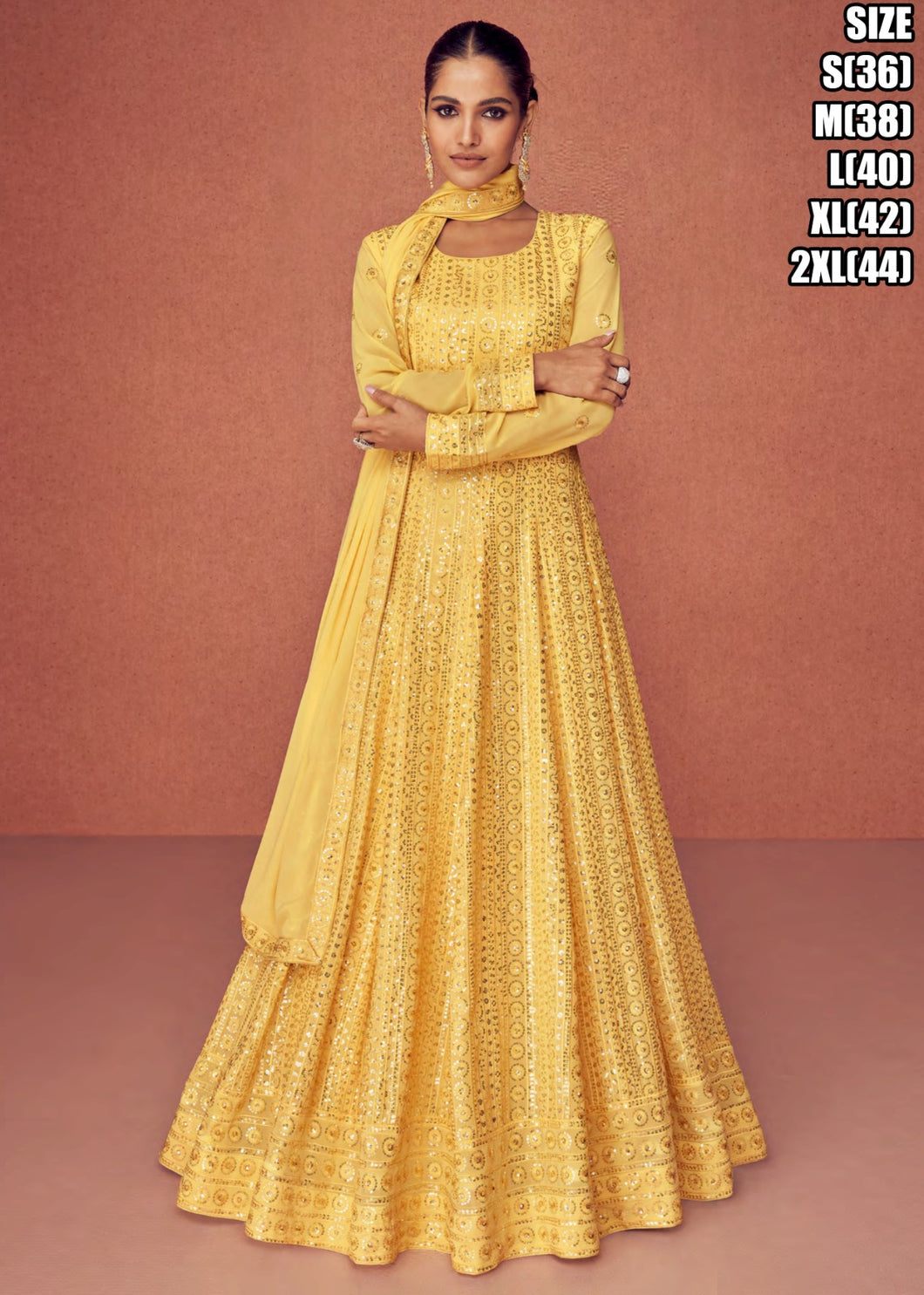 Janisha - readymade yellow anarkali