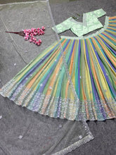 Multi colour digital print Lehenga