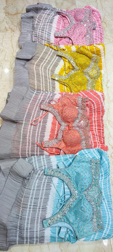 Tie and dye crush ready Lehenga