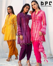 Hand tie dyed kurti set with dhoti