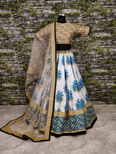 Sabyasachi inspired Botanical blue floral Lehenga