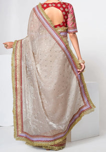 Imperial collection : mauve partywear designer saree