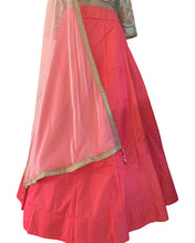 Mint green and peachy pink Lehenga (plus size)