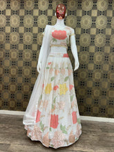 White floral sequins Lehenga