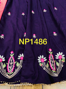 NIKS collection - purple dola silk anarkali - plus size also available