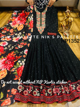 Niks collection - black chanderi silk anarkali