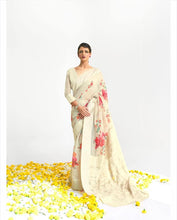 Lucknowi silk digital print sarees
