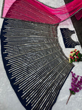 Blue and pink sparkle Lehenga