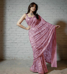 Celebrity inspired sequinned saree