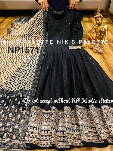 Niks collection - Sabyasachi style, black anarkali also plus size