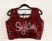 Maroon sequined blouse