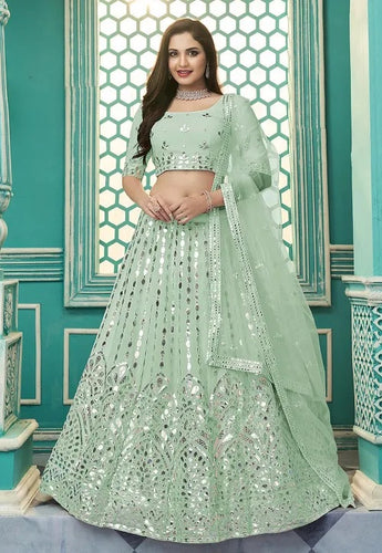 Gota embroidered pastel green Lehenga