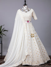 Lucknowi sequins Lehenga - white