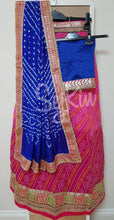 Bandhani lehenga - pink and blue