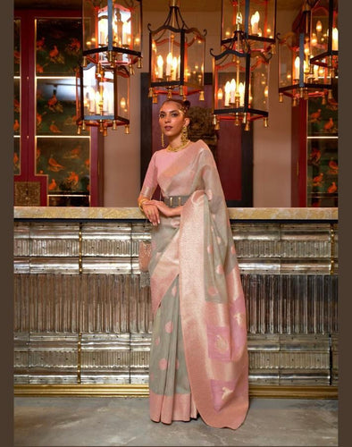 Ariya sarees - Pure linen weaving saree