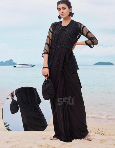 Dazzling drape collection - ready to wear black saree with koti