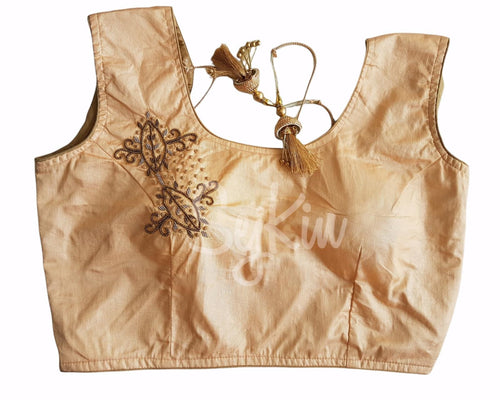 Peach thread work blouse