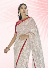 Off white party wear sequins saree