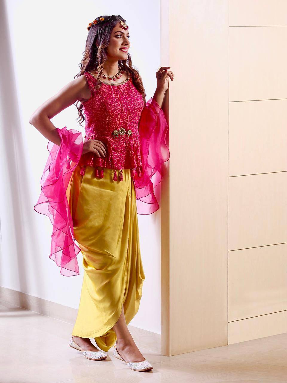 Indo western - ruffles and dhoti suit