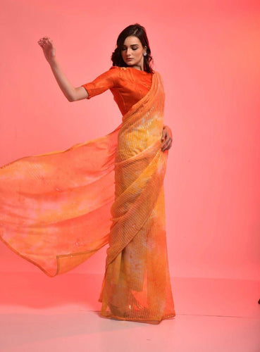 Shibori sequins saree