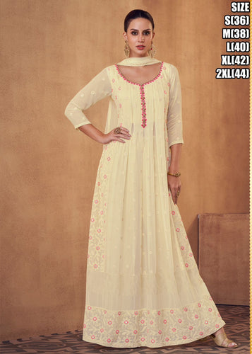 Janisha - readymade nayra cut off white anarkali