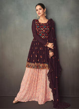 Sunaish - Deep wine and peach sharara