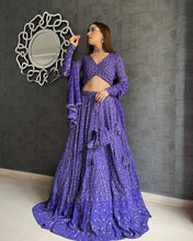 Purple sequins embroidered Lehenga