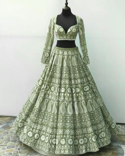 Serena - pistachio green Lehenga