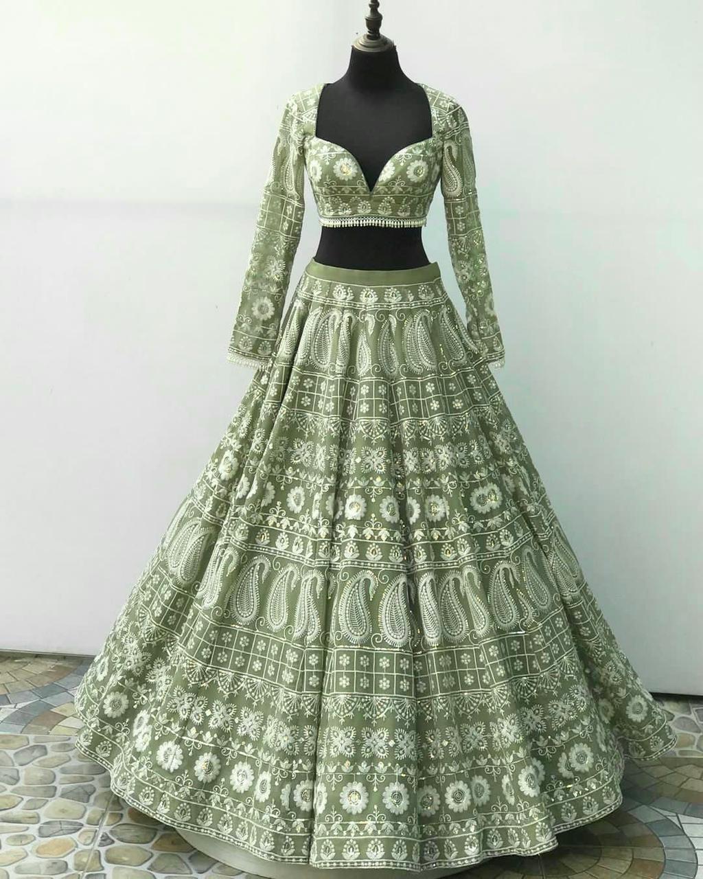 Serena - pistachio green Lehenga