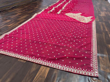 Ruffle saree with mirror work