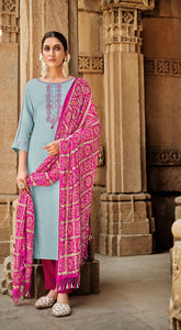 Mashoo collection - viscose suit with bandhani dupatta