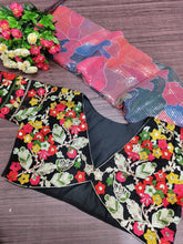 Partywear - Digital print sequins saree