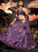 Purple velvet Lehenga