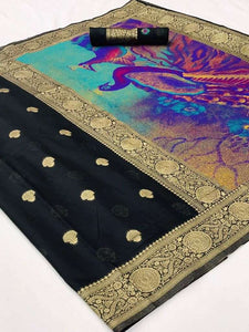 Modal peacock silk collection - black