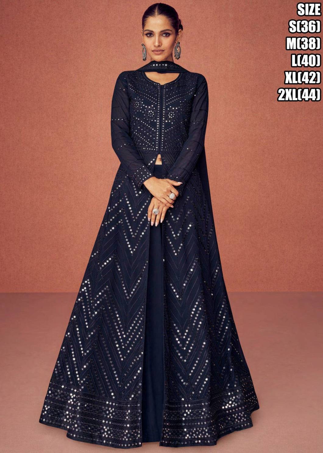 Janisha - readymade midnight blue anarkali