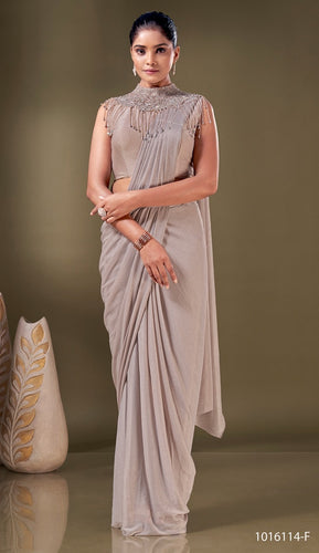 Ready to wear imported metallic saree