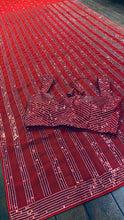 Red saree with sequins
