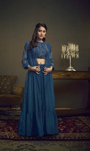 Cocktail collection: crop top, skirt and jacket